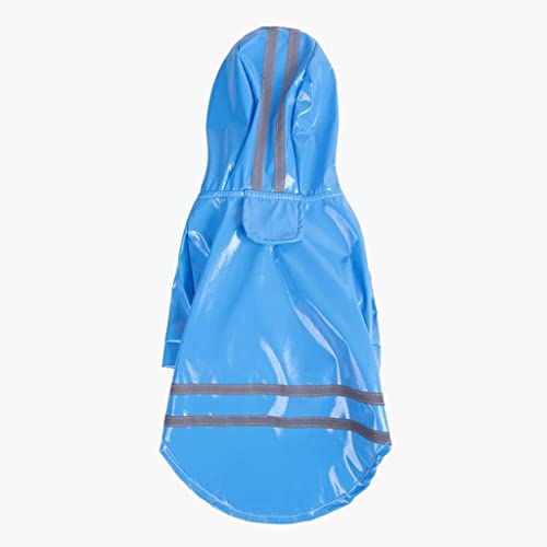 Haustier Hund Kleidung Kapuzen Regenmantel Reflektierende Gestreifte Hund Regenmantel Jacke Outdoor Welpen Atmungsaktive Kleidung (Blau S) von Begonial