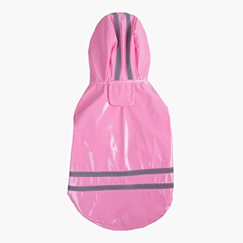 Haustier Hund Kleidung Kapuzen Regenmantel Reflektierende Gestreifte Hund Regenmantel Jacke Outdoor Welpen Atmungsaktive Kleidung (Rosa S) von Begonial