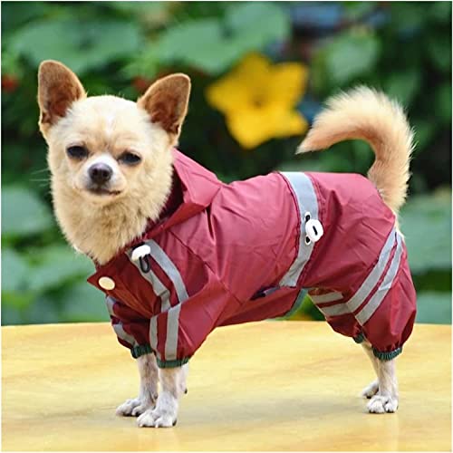 Haustier-Regenmantel-Jacke, Welpen-Regenmantel, reflektierende Streifen, Kleidung, Heimtierbedarf (Rot L) von Begonial