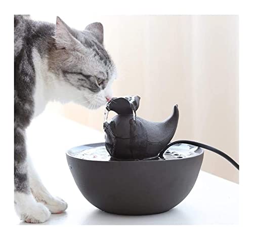 Haustier-Wasserspender, 1,5 l Hunde- und Katzen-Haustierbrunnen, automatischer Keramik-Haustier-Wasserspender mit Filter, ultraleise Pumpe (braun) von Begonial