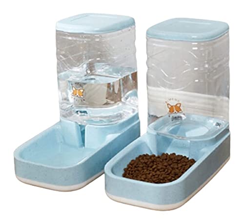 Haustier-Wasserspender Automatischer Futterspender für Haustiere 3,8 l Automatischer Hundefutterspender und Wasserspender-Set Gravity Self Feeding Food Waterer von Begonial