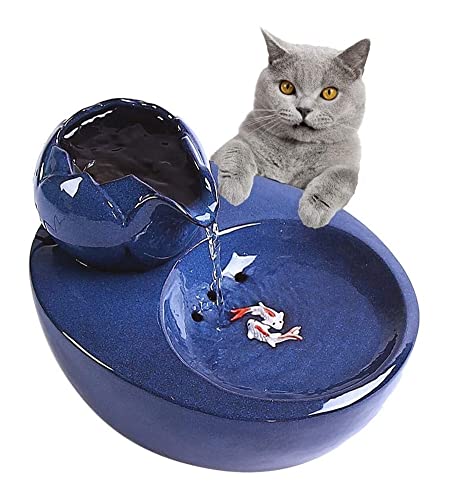 Haustier-Wasserspender Katzen-Wasserbrunnen zum Trinken, automatischer Keramik-Zirkulation Haustier-Wasserspender für Katzen und kleine Hunde (Stil: 2) von Begonial