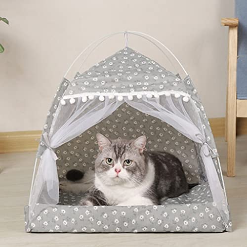 Haustier-Zeltbett für Katzenhaus Gemütliche Produkte für Haustierzubehör Bequeme beruhigende Katzenbetten für kleine Hunde Betthaus (D XL) von Begonial