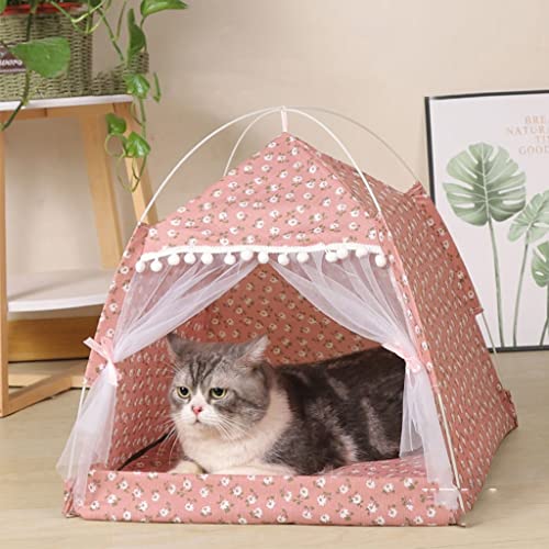 Haustierzelt Bett für Katzenhaus Gemütliche Produkte für Haustierzubehör Bequeme beruhigende Katzenbetten für kleine Hunde Betthaus (Argento L) von Begonial