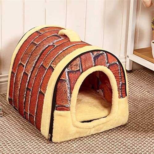 Hundehütte mit Kissen, Faltbare Hundehütte, Dickes Bett, Winter-Hundelochmatten, Haustier-Schlafhütte im Winter (AL-Code) von Begonial