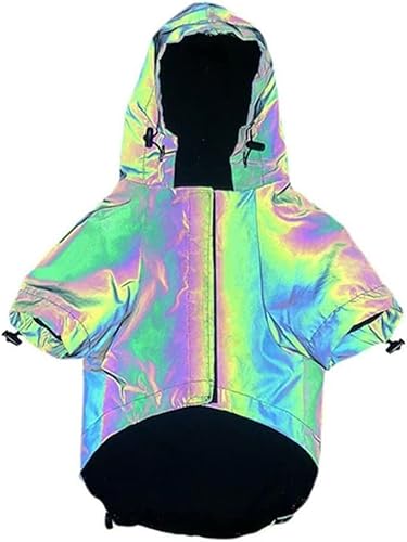 Hundekleidung Blinkende reflektierende Haustier Hunde Hoodie Jacke für Hundemantel Windjacke Kleidung für kleine große Hunde Mantel (A 4XL Code) von Begonial