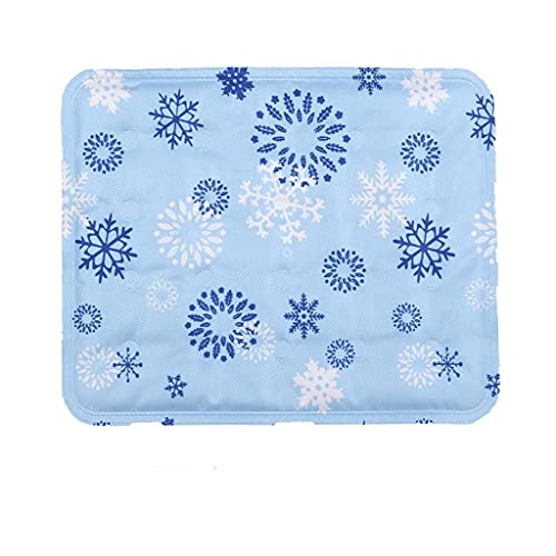 Pet Cooling Mat Dog Ice Mat Pet Sleeping Mat Bed Snowflake Pattern Kennel Gel Cooling Pad Summer Pet Cool Pad (A) von Begonial
