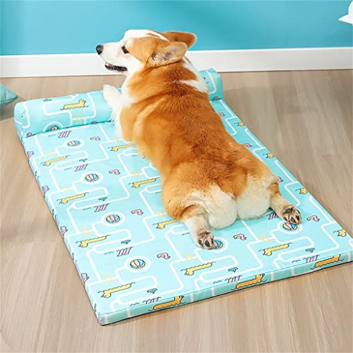 Pet Ice Cooling Pad Dog Mat Sleeping Mat Dog Summer Kennel Pillow Cool Mat Cooling Removable And Washable (A 65 * 45cm) von Begonial