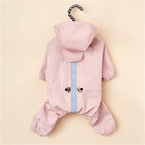 Reflektierender Hunde-Regenmantel, weiche, undurchlässige Polyester-Jacke für kleine Hunde, Haustierkleidung (Pink XL) von Begonial