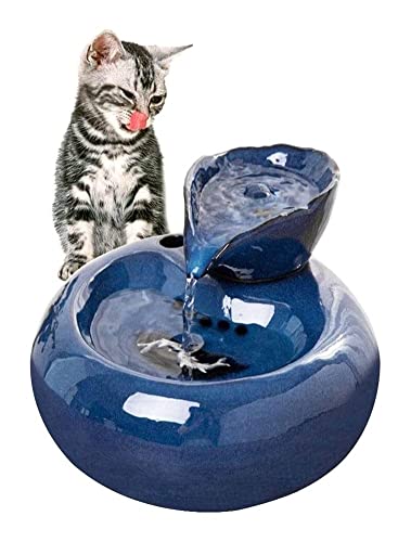 Wasserspender für Haustiere, Katzenbrunnen zum Trinken von ultraleiser Keramik, automatische Zirkulation, Haustier-Wasserspender (Stil: 1) von Begonial