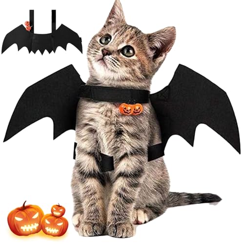 Behogan Fledermausflügel Hund: Haustier Fledermausflügel, Halloween Haustier Kostüm mit Glocke, Haustier Fledermaus Kostüm Niedlich für Halloween,Hundekostüme,Party,Cosplay,Dekoration (groß) von Behogan