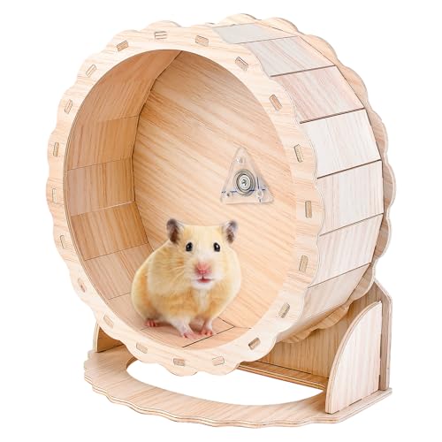 Behogan Hamsterrad aus Holz ø23cm, Holzlaufrad, Holz Laufrad Hamster Leise Laufrad Hamster Hamsterlaufrad für Zwerghamster, Rennmäuse, Mäuse oder Andere Kleine Haustiere von Behogan