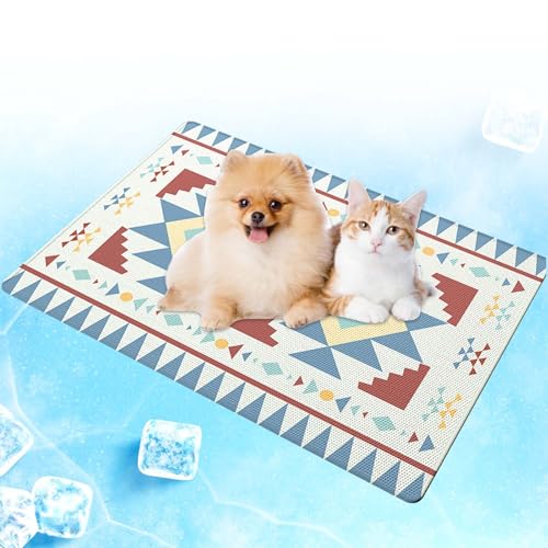 Behogan Kühlmatte Hunde, 65x90cm Kühlmatte für Hunde, Sommer Selbstkühlende Hundematte, Kühlkissen für Haustiere, Kühldecke Katzen, Waschbares Hund Kältematte, Kühldecke für Drinnen, Draußen und Auto von Behogan