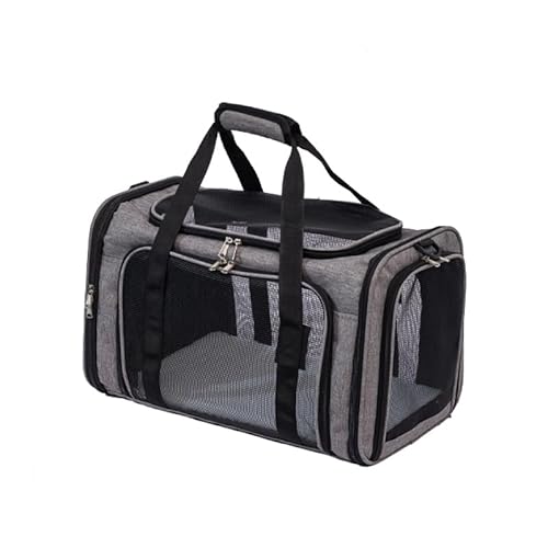 Haustiertasche, faltbar, tragbar, für Hunde, Katzen, Reisen, schräge Schlaufe, belüftet, Netz-Schutz, Haustier-Tragetasche, Katzen-Reisetasche, atmungsaktive Haustiertasche (Grau, S: 46 x 28,5 x 27 Haustiertasche, faltbar, tragbar, für Hunde, Katzen, Reisen, schräge Schlaufe, belüftet, Netz-Schutz, Haustier-Tragetasche, Katzen-Reisetasche, atmungsaktive Haustiertasche (Grau, S: 46 x 28,5 x 27 von Beidingsen