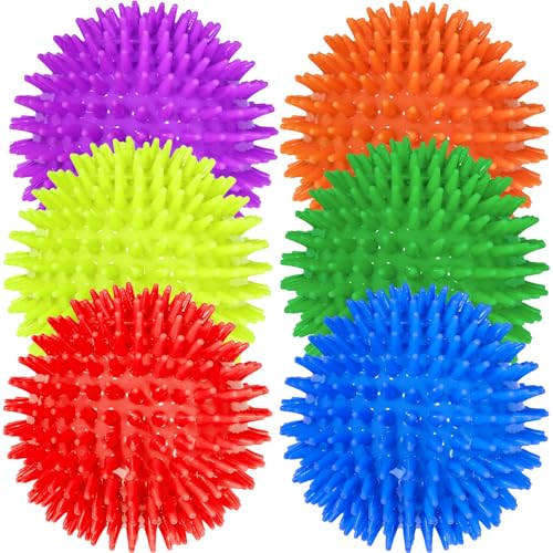 Beieverluck Quietschende Hundespielzeugbälle, Stachelige Hundebälle, große Hundekauspielzeug für mittelgroße und kleine Hunde, für aggressive Kauer, 6 Farben, 6 Stück Beieverluck Quietschende Hundespielzeugbälle, Stachelige Hundebälle, große Hundekauspielzeug für mittelgroße und kleine Hunde, für aggressive Kauer, 6 Farben, 6 Stück von Beieverluck