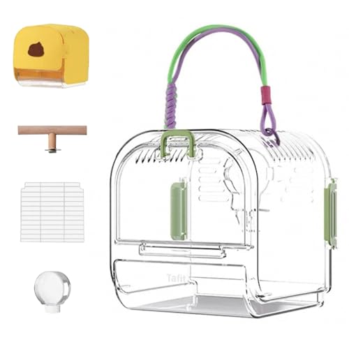 Beimus Leichte Transportbox für Haustiere, transparent, tragbar, mit herausnehmbarem Tablett für Wellensittiche und kleine von Beimus
