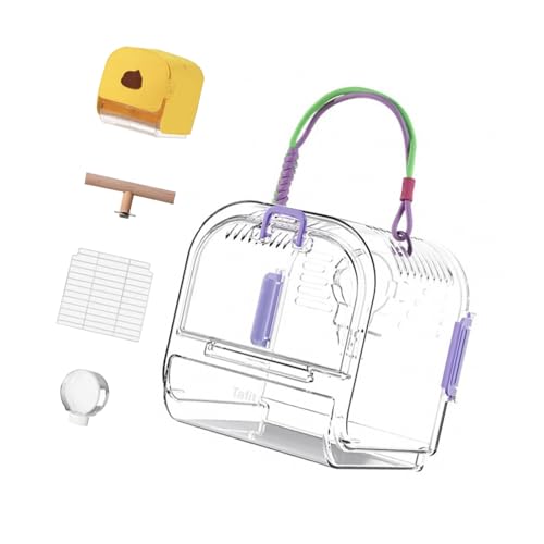 Beimus Leichte Transportbox für Haustiere, transparent, tragbar, mit herausnehmbarem Tablett für Wellensittiche und kleine von Beimus