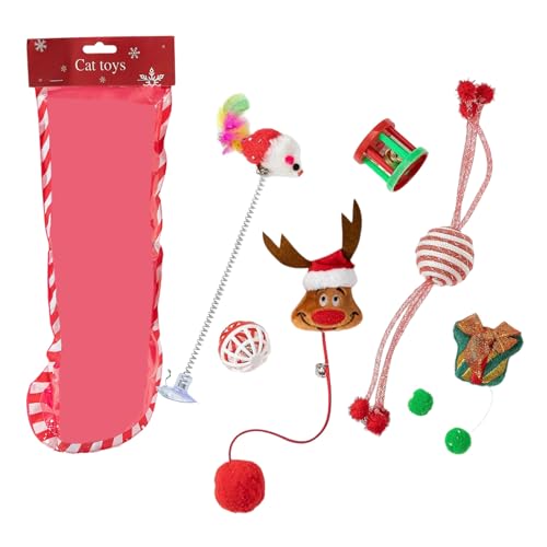 Beimus Weihnachtliches Haustierspielzeug-Set, Urlaubsmotiv, Katzen, Spielsets, Haltbarkeit, Unschuldigkeit, Haustierspielzeug für Zuhause Beimus Weihnachtliches Haustierspielzeug-Set, Urlaubsmotiv, Katzen, Spielsets, Haltbarkeit, Unschuldigkeit, Haustierspielzeug für Zuhause von Beimus