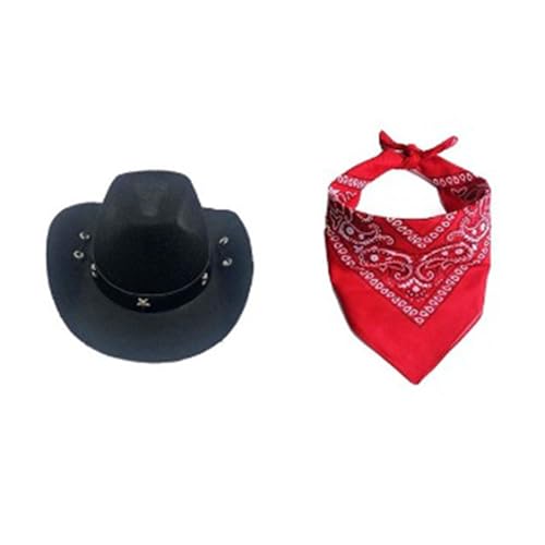 Beimus Western-Haustiermütze, Halstuch, Halsband und Hunde-Kostüm, Hut, verstellbar, Halloween-Requisiten Beimus Western-Haustiermütze, Halstuch, Halsband und Hunde-Kostüm, Hut, verstellbar, Halloween-Requisiten von Beimus