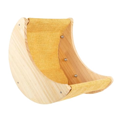 Holz-Katzen-Fenstersitz-Hängematte mit 4 starken Saugnäpfen, montiertes Haustierbett für den Innenbereich, hält bis zu 22,7 kg Sitzstange von Beimus