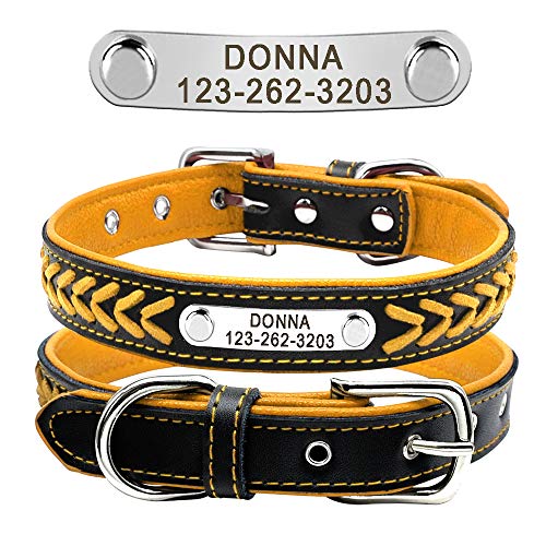 Beirui Gepolstertes Hundehalsband aus Echtleder, personalisierbar, sichere Passform, Halsband mit Namen, rot/schwarz/pink/lila/gelb/violett/Weiß, XS, S, M, L, XL Beirui Gepolstertes Hundehalsband aus Echtleder, personalisierbar, sichere Passform, Halsband mit Namen, rot/schwarz/pink/lila/gelb/violett/Weiß, XS, S, M, L, XL von Beirui
