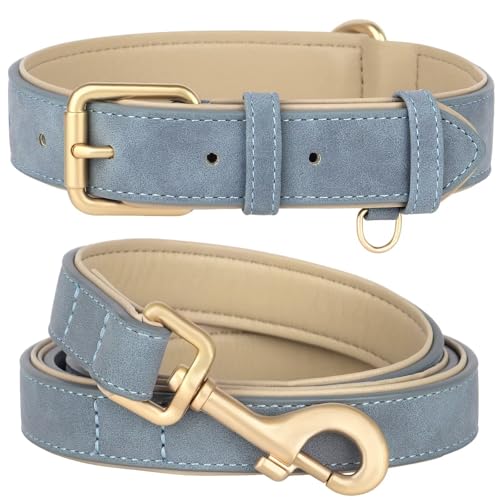 Beirui Hundehalsband und Leine, weich gepolstertes PU-Leder-Set, strapazierfähige Hundeleine und Halsband mit Metallschnalle, atmungsaktives Haustierhalsband mit 122 cm Leine für mittelgroße Hunde Beirui Hundehalsband und Leine, weich gepolstertes PU-Leder-Set, strapazierfähige Hundeleine und Halsband mit Metallschnalle, atmungsaktives Haustierhalsband mit 122 cm Leine für mittelgroße Hunde von Beirui