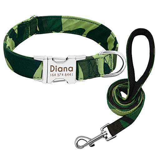 Beirui Personalisiertes Hundehalsband und Leine, Set mit Schnellverschluss-Schnalle, 1,2 m lang, mit Leine und Halsband mit Blumenmuster, verstellbares Halsband für kleine und mittelgroße Hunde Beirui Personalisiertes Hundehalsband und Leine, Set mit Schnellverschluss-Schnalle, 1,2 m lang, mit Leine und Halsband mit Blumenmuster, verstellbares Halsband für kleine und mittelgroße Hunde von Beirui
