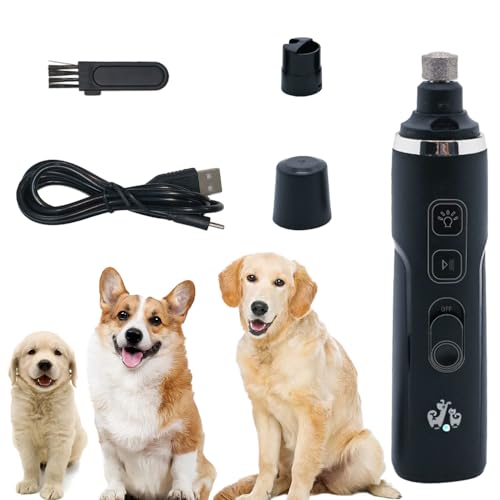 Bekasa Krallenschleifer für Hunde Elektrischer mit 2-stufige Geschwindigkeit und LED-Licht, Leiser Krallenschleifer für Hunde Manueller Schalter und Schleifkopf-Schutzhülle von Bekasa