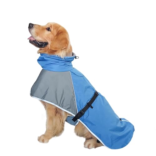 Bekasa Regenmantel Hund Wasserdicht, Regenjacke Hund Haustier Hund Regenmantel Reflektierende Jacke für Kaltes Wetter für Outdoor Camping (3XL) von Bekasa