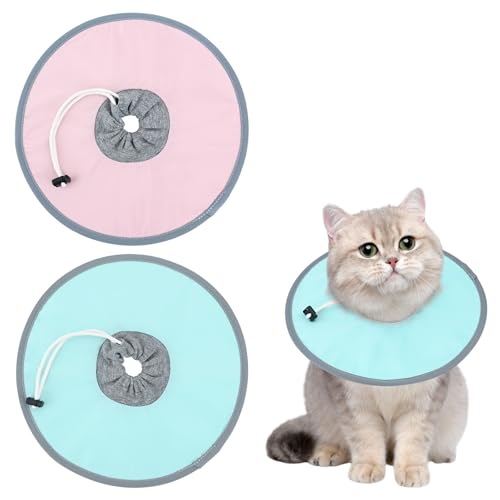 Bekecidi 2 Stück Katzen-Genesungshalsband, verstellbares Katzenhalsband, Schutzhalsband, Kätzchenzapfen nach Operationen, wasserdicht, elisabethanisches Halsband für Katzen, Kätzchen, Welpen, um das Bekecidi 2 Stück Katzen-Genesungshalsband, verstellbares Katzenhalsband, Schutzhalsband, Kätzchenzapfen nach Operationen, wasserdicht, elisabethanisches Halsband für Katzen, Kätzchen, Welpen, um das von Bekecidi