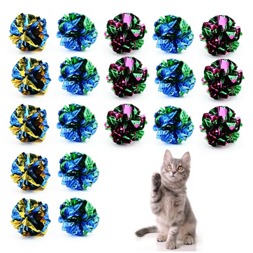 Bekecidi 25 Stück Knisterbälle für Katzen, Bunte Interaktive Katzenspielzeugbälle Katzenspielzeug für Kätzchen und Erwachsene Katzen, Zufällige Farbauswahl Bekecidi 25 Stück Knisterbälle für Katzen, Bunte Interaktive Katzenspielzeugbälle Katzenspielzeug für Kätzchen und Erwachsene Katzen, Zufällige Farbauswahl von Bekecidi