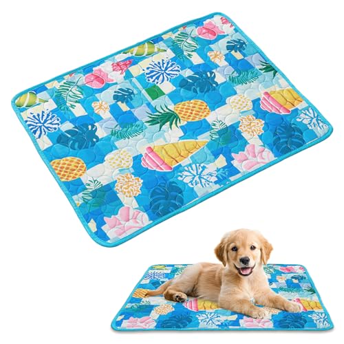 Bekecidi Haustier Kühlmatte für Hunde und Katzen, Eisseide Hundekühlmatte Katze Eisdecke Waschbar Welpe Kühlmatten für Sommer, Betten, Autositze (50 x 40 cm) von Bekecidi