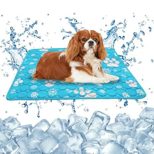 Bekecidi Kühlmatte für Hunde, Eisseide, Haustier-Kühlmatte für Hunde, Katzen, Eisdecke, waschbar, Welpen, Kühlmatten für Sommer, Betten, Autositze (L, 70 x 55 cm) von Bekecidi
