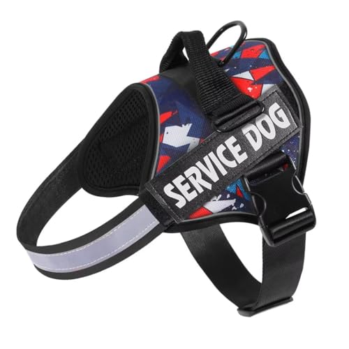 Belababy Service-Hundegeschirr, weich, kein Ziehen, mit buntem Muster, reflektierend, verstellbar, atmungsaktiv von Belababy