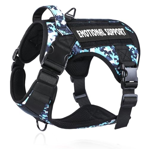 Belababy Taktisches Anti-Zieh-Hundegeschirr Kleine Mittlere Große Hunde, Weiche Verstellbare Hundeweste mit Klett-Molle-Panels, atmungsaktiver Militär-Frontclip Hundegeschirr für Arbeitstraining, Blau Belababy Taktisches Anti-Zieh-Hundegeschirr Kleine Mittlere Große Hunde, Weiche Verstellbare Hundeweste mit Klett-Molle-Panels, atmungsaktiver Militär-Frontclip Hundegeschirr für Arbeitstraining, Blau von Belababy
