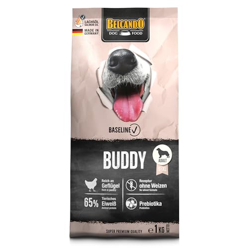 BELCANDO Baseline Buddy [1kg] Hundefutter | Trockenfutter für Hunde | Für ausgewachsene Hunde | Geeignet für alle Rassen | Mit Prebiotika von Belcando
