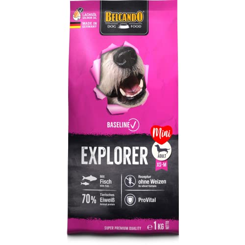 BELCANDO Baseline Explorer [1kg] Hundefutter | Trockenfutter für Hunde | Für ausgewachsene Hunde Kleiner und mittlerer Rassen von Belcando
