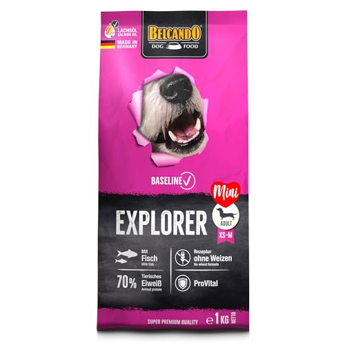 BELCANDO Baseline Explorer [1kg] Hundefutter | Trockenfutter für Hunde | Für ausgewachsene Hunde Kleiner und mittlerer Rassen von Belcando