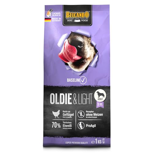 BELCANDO Baseline Oldie & Light [1kg] Trockenfutter für Hunde | Für ausgewachsene, wenig aktive oder ältere Hunde Aller Rassen … von Belcando