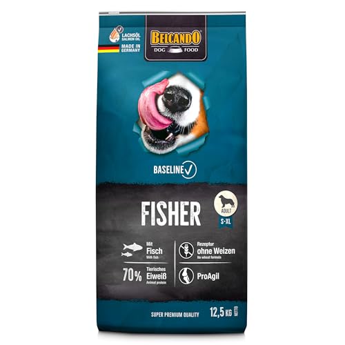 BELCANDO Baseline Fisher [12,5kg] Trockenfutter für Hunde | Für ausgewachsene Hunde mit erhöhter Aktivität | Geeignet für alle Rassen von Belcando