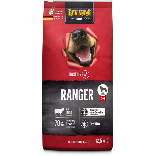 BELCANDO Baseline Ranger [12,5kg] Getreidefreies Trockenfutter für Hunde | Alleinfuttermittel für Erwachsene Hunde | Geeignet für alle Rassen von Belcando
