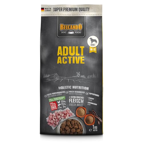 Belcando Adult Active Hundefutter | Trockenfutter für aktive Hunde & Sporthunde | Alleinfuttermittel für ausgewachsene Hunde ab 1 Jahr (1 kg neu) von Belcando