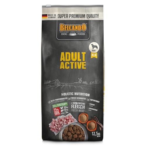 Belcando Adult Active [12,5 kg] Hundefutter | Trockenfutter für aktive Hunde & Sporthunde | Alleinfuttermittel für ausgewachsene Hunde ab 1 Jahr von Belcando