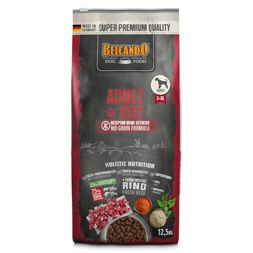 Belcando Adult GF Beef [12,5 kg] getreidefreies Hundefutter | Trockenfutter ohne Getreide mit Rind | Alleinfuttermittel für ausgewachsene Hunde ab 1 Jahr von Belcando