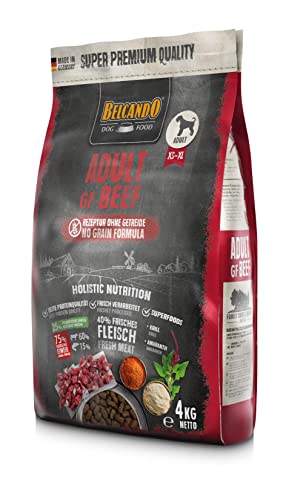 Belcando Adult GF Beef [4 kg] getreidefreies Hundefutter | Trockenfutter ohne Getreide mit Rind | Alleinfuttermittel für ausgewachsene Hunde ab 1 Jahr von Belcando