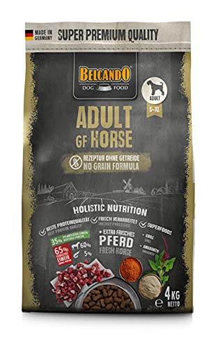 Belcando Adult GF Horse [4kg] Hundefutter | Trockenfutter ohne Getreide mit Pferd | Alleinfuttermittel für ausgewachsene Hunde Aller Rassen ab 1 Jahr von Belcando