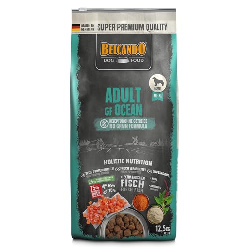 BELCANDO Adult GF Ocean [12,5 kg] getreidefreies Hundefutter | Sortenreines Trockenfutter ohne Getreide mit Fisch | Alleinfutter für ausgewachsene Hunde ab 1 Jahr von Belcando