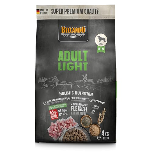 BELCANDO Adult Light [4 kg] Hundefutter | Trockenfutter für übergewichtige Hunde | Alleinfuttermittel für ausgewachsene Hunde ab 1 Jahr von Belcando