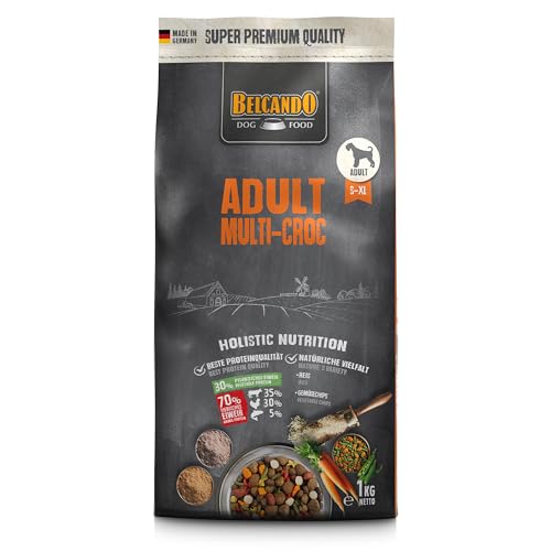 Belcando Adult Multi-Croc [1 kg] | Trockenfutter für Hunde mit Gemüsechips & Nudeln | Alleinfuttermittel für ausgewachsene Hunde ab 1 Jahr von Belcando