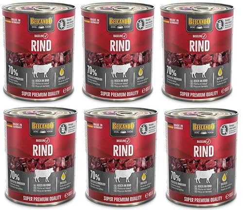 Belcando Baseline Rind 6 x 800 g getreidefreies Hundefutter von Belcando